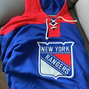 Fanatics Blue and Red New York Rangers Hoodie